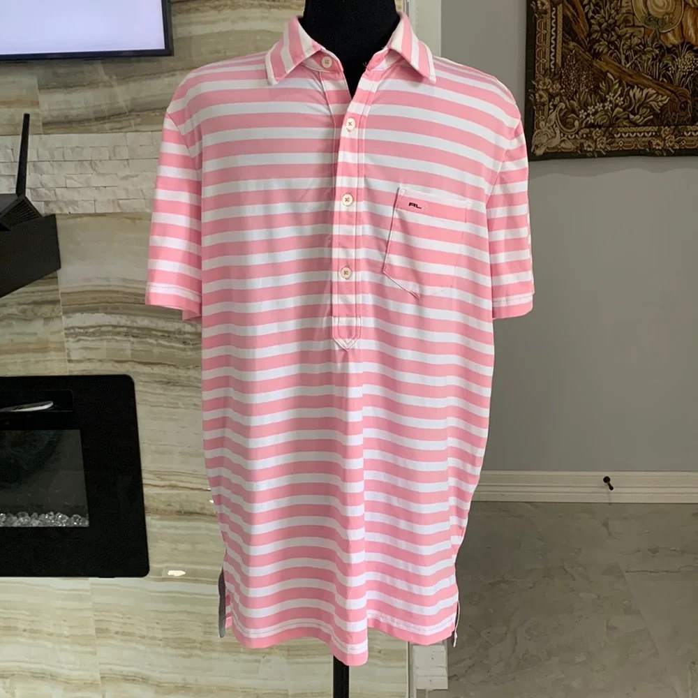 Polo Ralph Lauren Pink‎ White Stripes. Size M